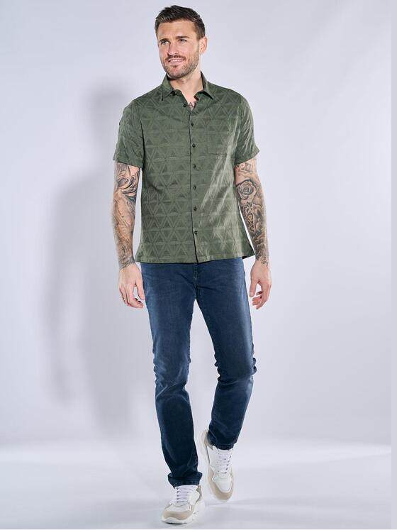 emilio adani Herren Hemd uni Grün 38991