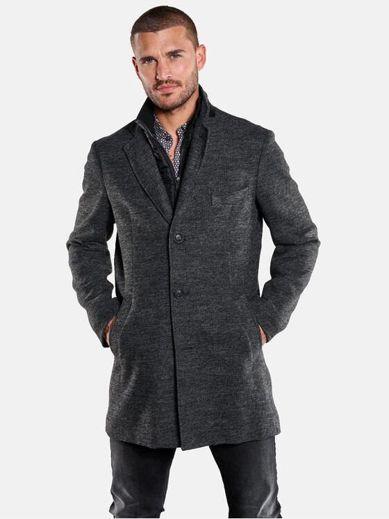 emilio adani Herren Mantel mit Inlet Grau 33576