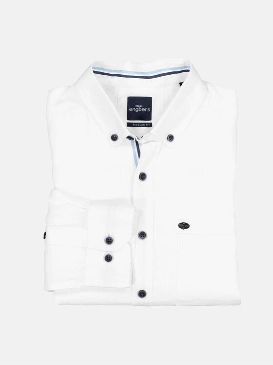 engbers Herren Langarm-Hemd aus Leinen Reinweiss 36647