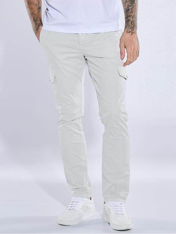 emilio adani Herren Cargo-Hose regular Hellgrau 38121