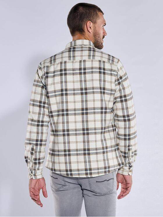 emilio adani Herren Overshirt kariert Beige 37244