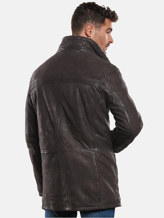 engbers Herren Lederjacke mit abnehmbarem Kragen Dunkelbraun 32254