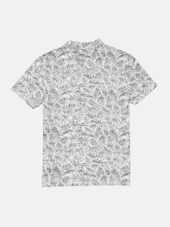 emilio adani Herren Polo-Shirt gemustert Weiß 34623