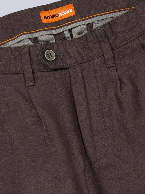 emilio adani Herren Chino aus 100% Leinen Dunkelbraun 40687