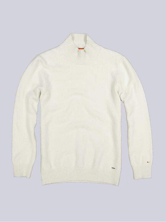 emilio adani Herren Pullover mit Rollkragen Weiß 35707