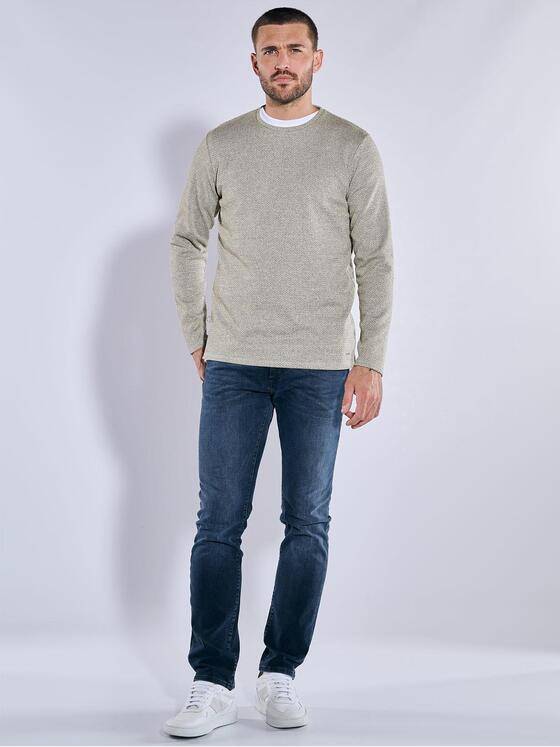 emilio adani Herren Langarm-Shirt slim fit Beige 37250