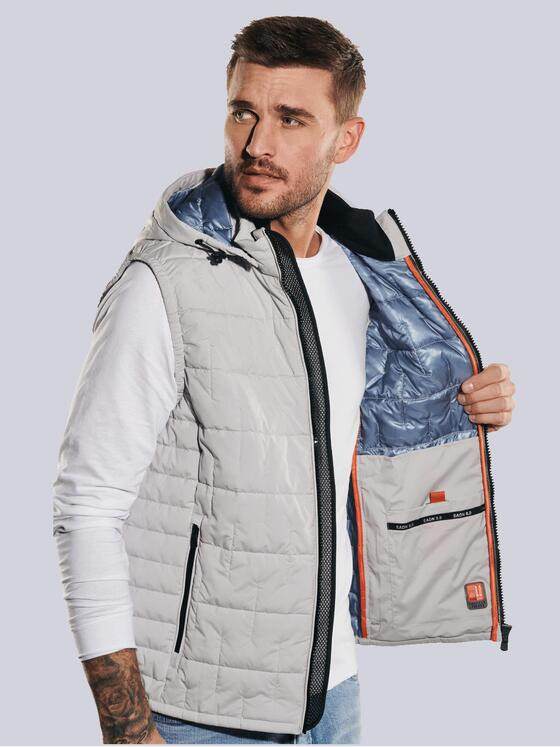 emilio adani Herren Freizeit-Weste regular Grau 35187