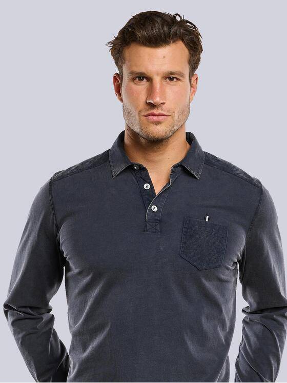 engbers Herren Langarm-Shirt mit Polokragen Grau 33767