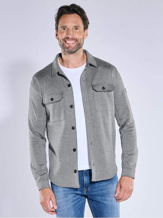 engbers Herren Sweatshirt im Overshirt-Design Grau 39222
