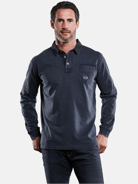 engbers Herren Poloshirt langarm Marineblau 28914