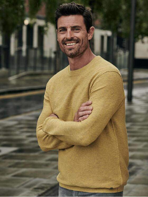 engbers Herren Pullover meliert Safrangelb 33453