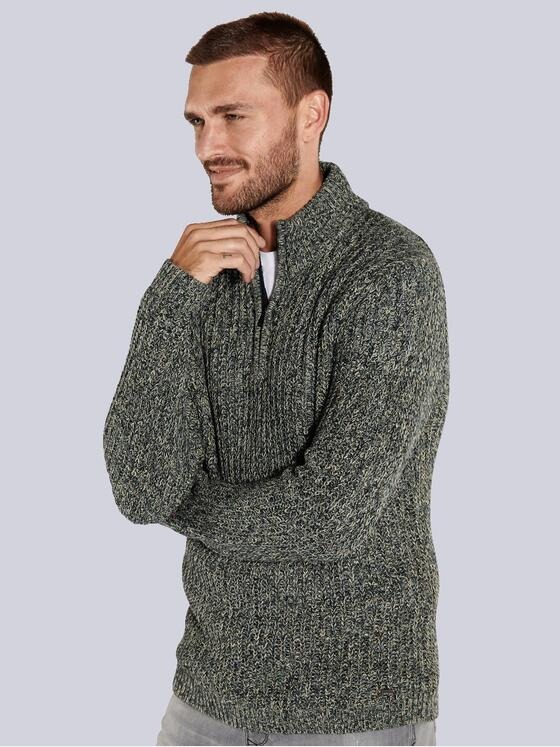 emilio adani Herren Pullover mit Troyerkragen Mehrfarbig 35586