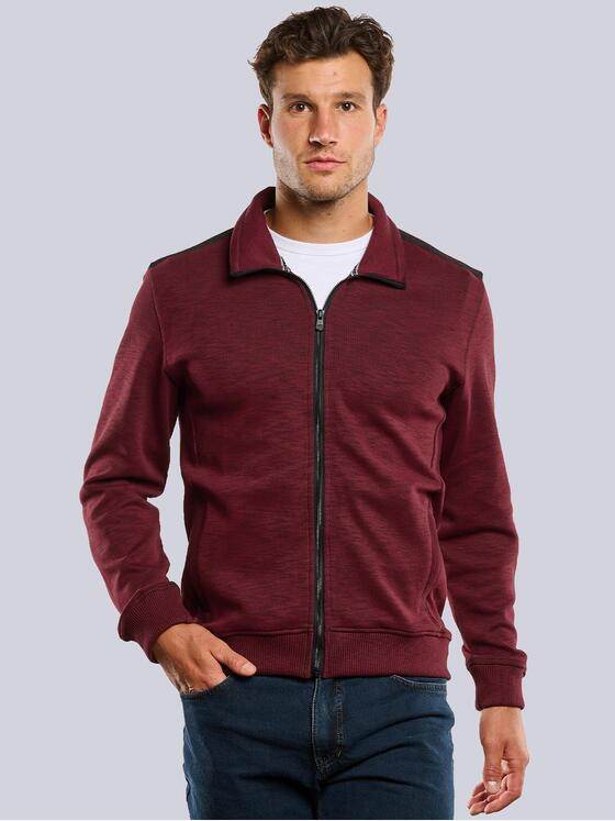 engbers Herren Sweatjacke meliert Dunkelrot 33748