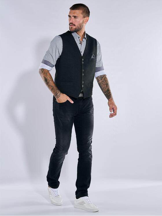 emilio adani Herren Sakko-Weste slim fit Schwarz 37582