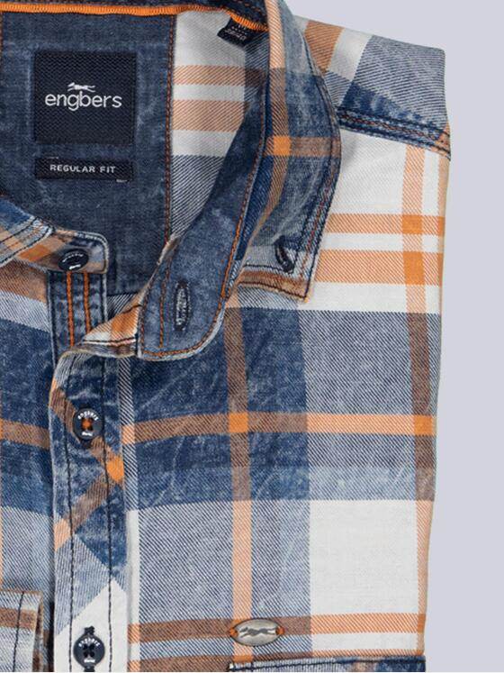 engbers Herren Langarm-Hemd kariert Orange 35328