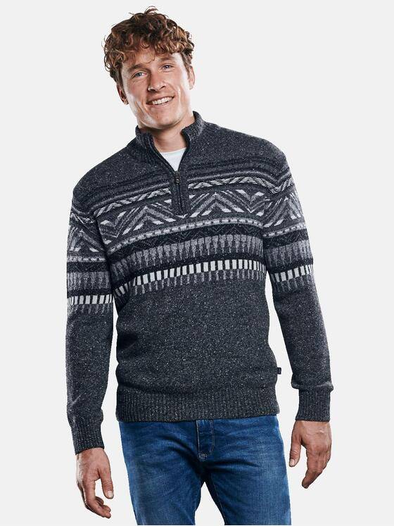 engbers Herren Hochwertiger Norwegerpullover Grau 30928