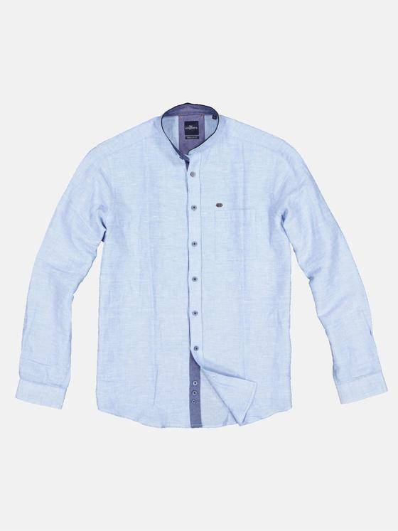 engbers Herren Langarm-Hemd mit Leinenanteil Hellblau 32995