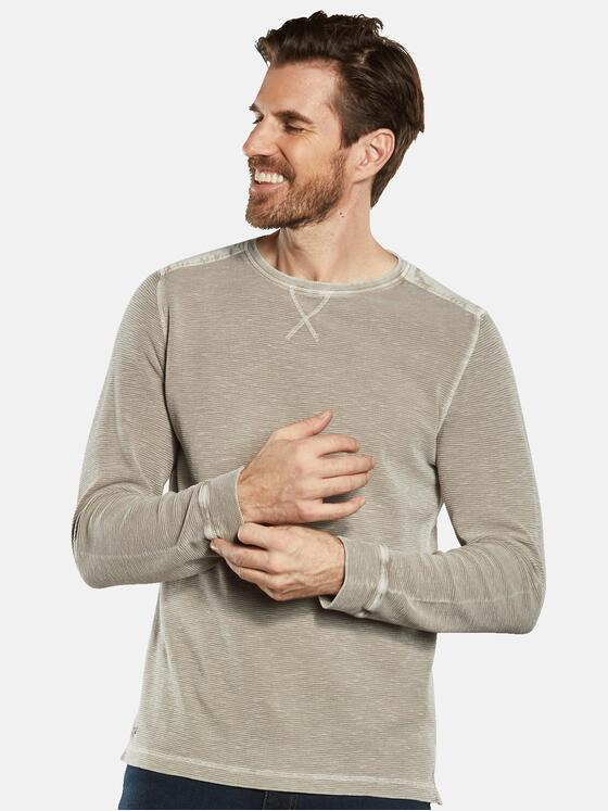 engbers Herren Langarm-Shirt strukturiert Beige 34515