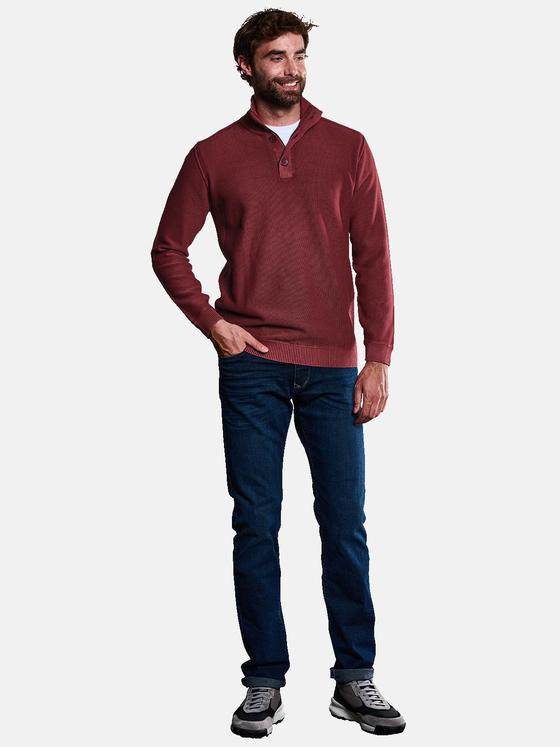 engbers Herren Pullover Polokragen Feuerrot 33935