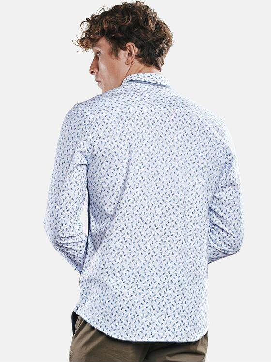 engbers Herren Elastisches Langarmhemd Saphirblau 30829