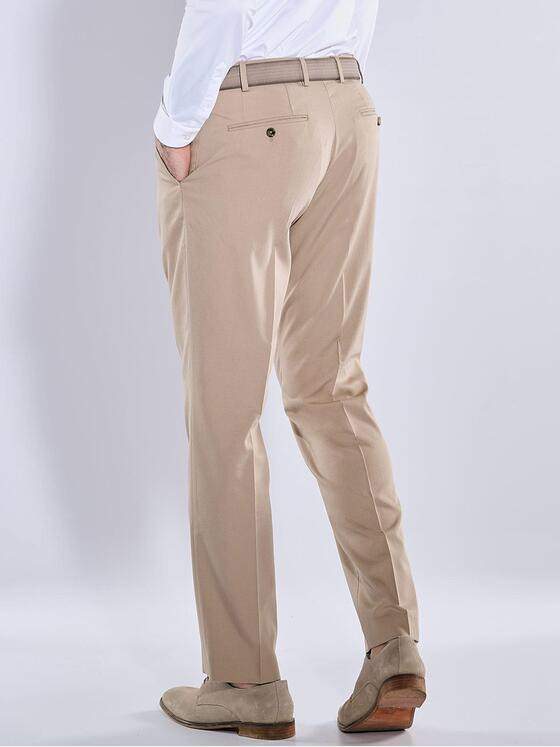 emilio adani Herren Anzug-Hose mit Bundfalte Beige 38458