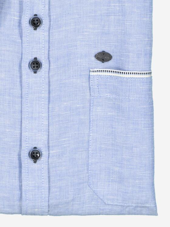 engbers Herren Kurzarm-Hemd mit Leinenanteil Blau 36590