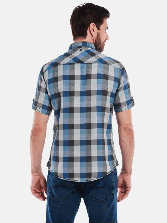 engbers Herren Kurzarm-Hemd kariert Royalblau 34949