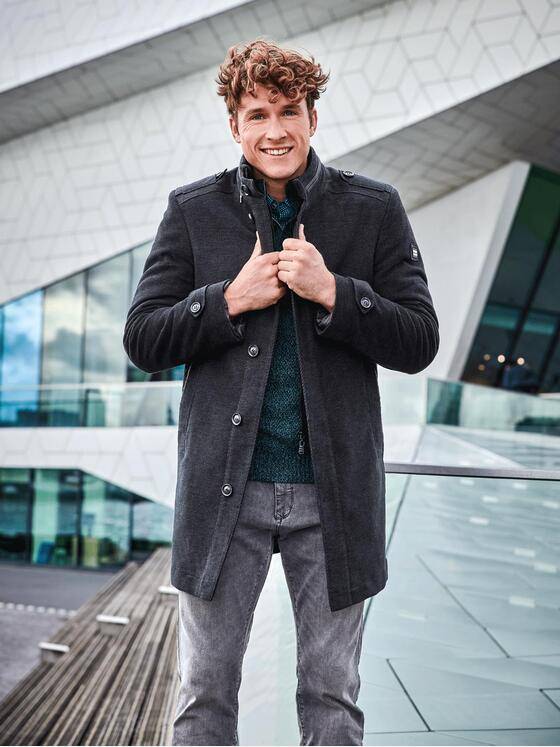 engbers Herren Mantel mit herausnehmbarem Inlet Schwarz 30772