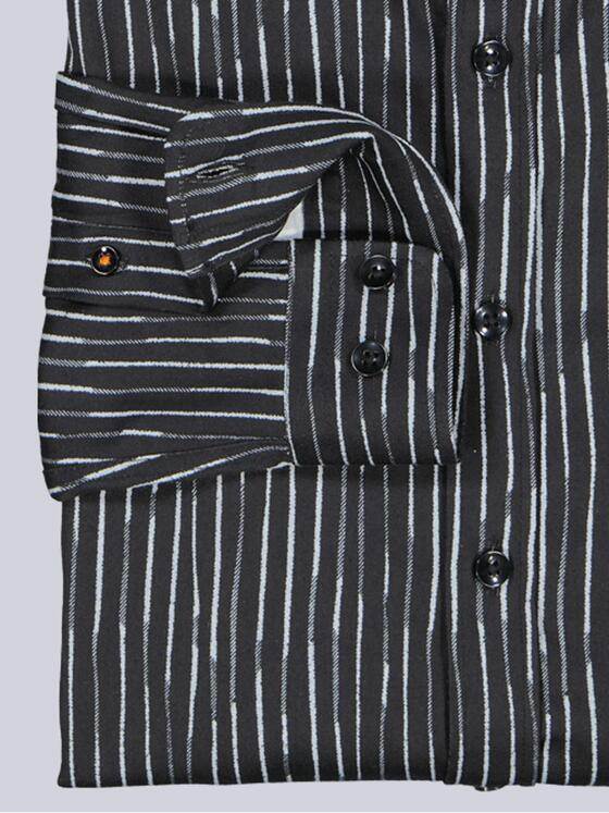 emilio adani Herren Hemd gemustert Schwarz 39926