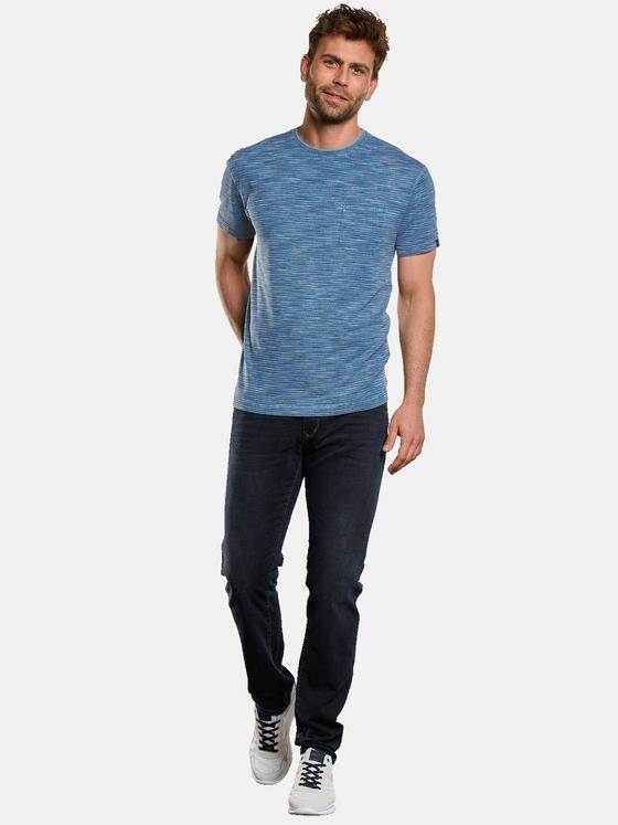 engbers Herren T-Shirt gestreift Brilliantblau 33109