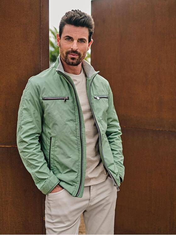 engbers Herren Blouson-Jacke mit Kontrastdetails Hellgruen 38367