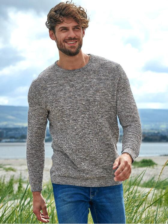 engbers Herren Pullover strukturiert Schwarzbraun 33710