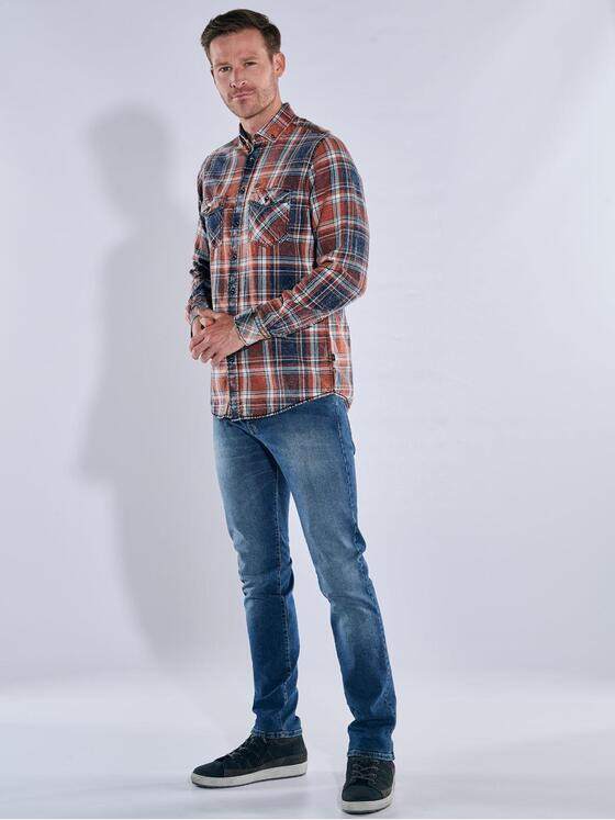 engbers Herren Langarm-Hemd kariert Orange 39640