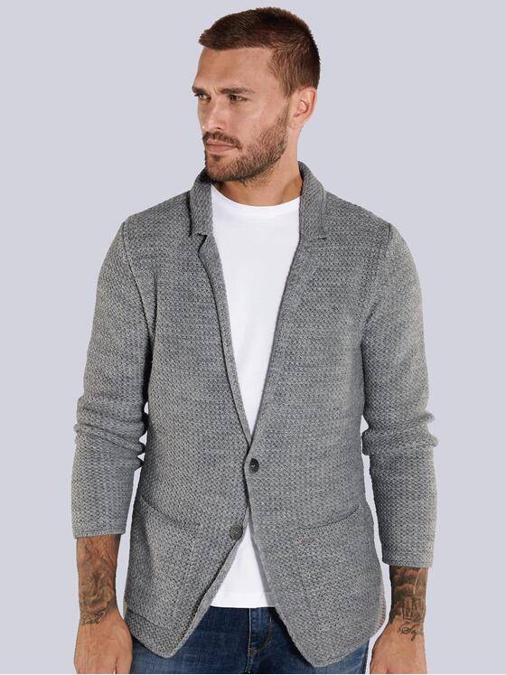 emilio adani Herren Strick-Sakko regular Grau 35729