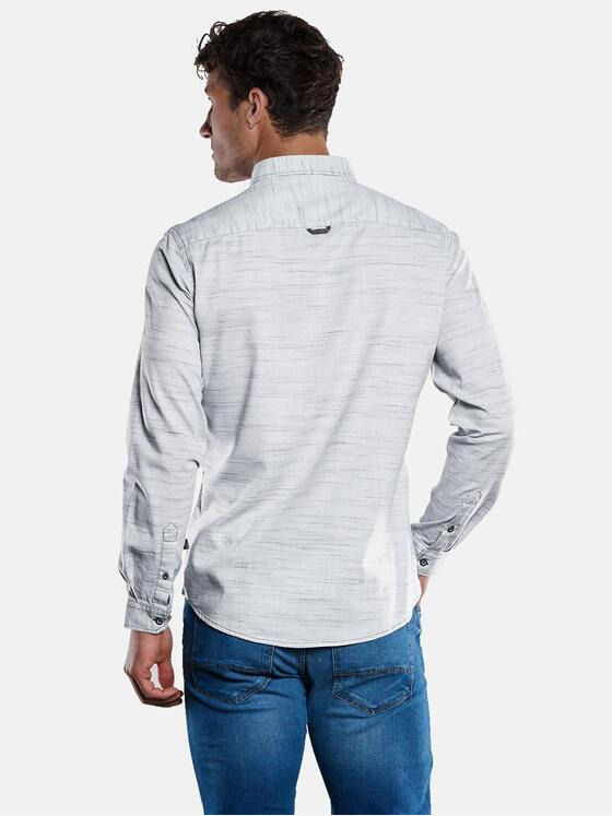 engbers Herren Langarm-Hemd meliert Silbergrau 33398