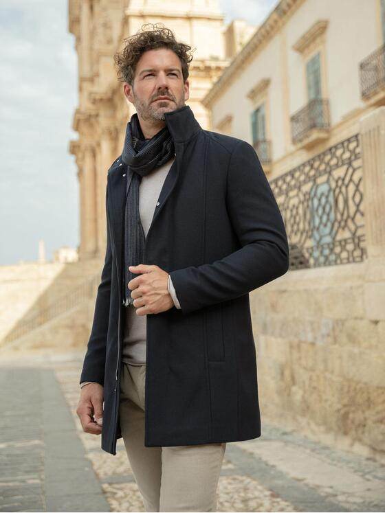 emilio adani Herren Mantel regular Blau 37261