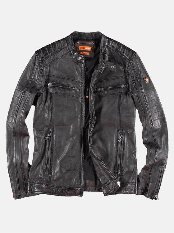 emilio adani Herren Sportive Bikerjacke mit dezenten Steppelementen Braun 29995