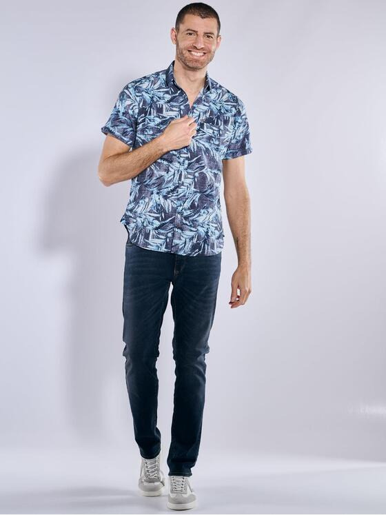 engbers Herren Kurzarm-Hemd slim fit Brilliantblau 37156