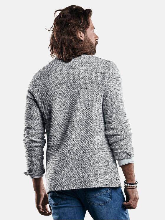 emilio adani Herren Stricksakko in harmonischer Dreifarbigkeit Grau 29536