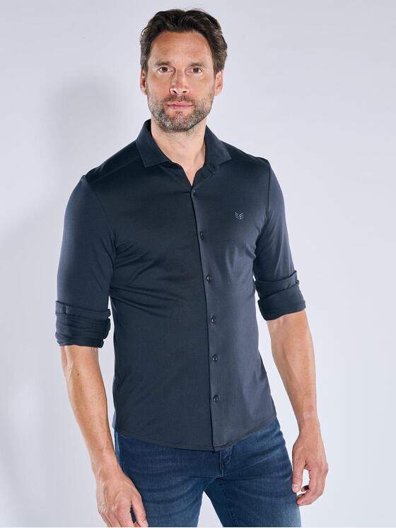 ENGBERS GERMANY Herren Langarm-Hemd aus Pima Baumwolle Saphirblau 39574