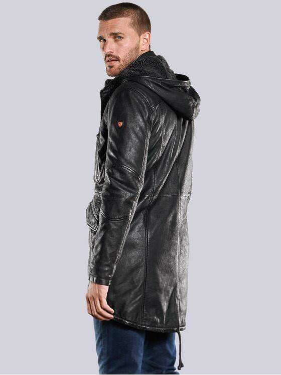 emilio adani Herren Lederjacke Schwarz 33531
