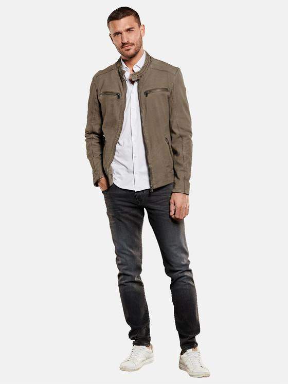 emilio adani Herren Lederjacke slim fit Beige 34454