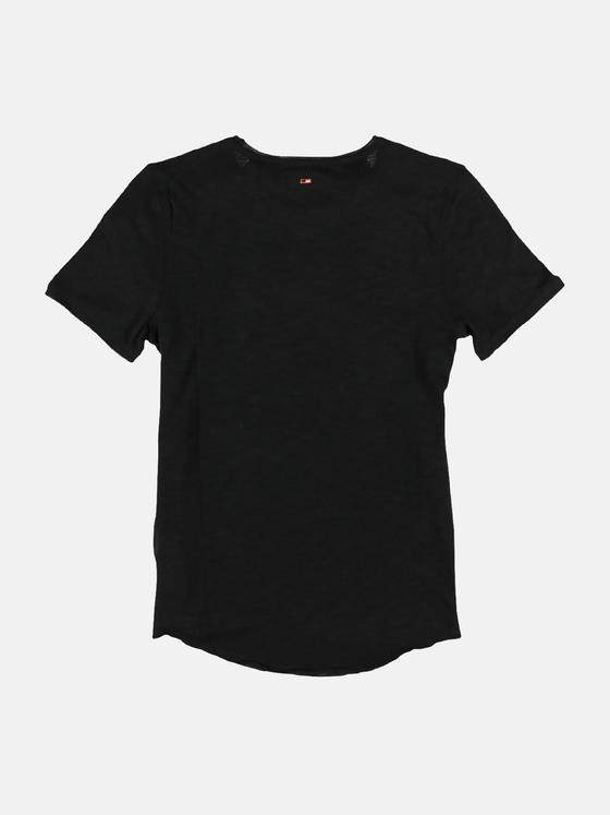 emilio adani Herren Rundhals T-Shirt Schwarz 23716