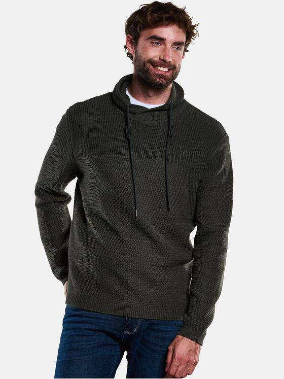 engbers Herren Pullover mit Schalkragen Oliv 34028