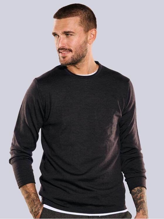 emilio adani Herren Pullover aus Merinowolle Braun 35704