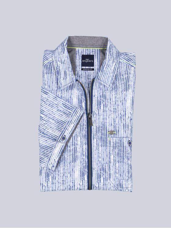 engbers Herren Kurzarm-Hemd gemustert Brilliantblau 39036
