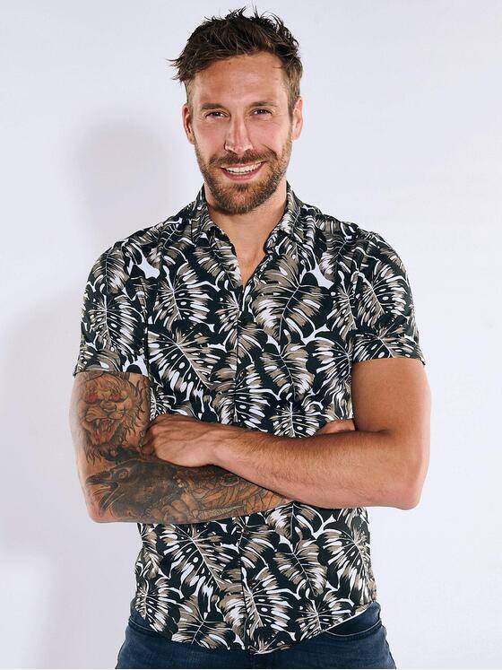 emilio adani Herren Kurzarm-Hemd gemustert Braun 36223