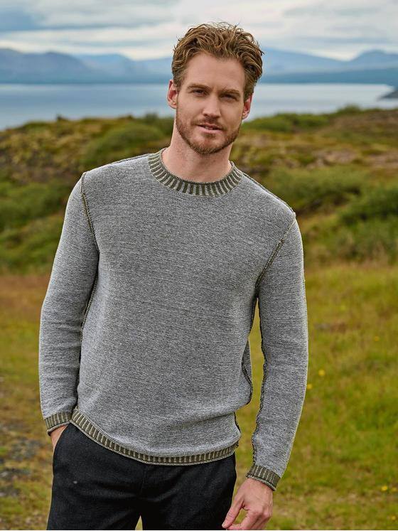 engbers Herren Pullover strukturiert Grau 35735