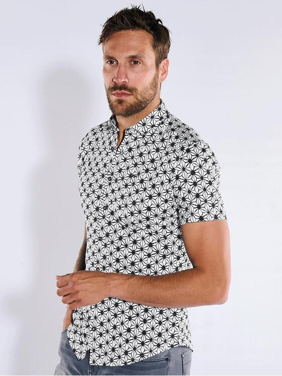 emilio adani Herren Kurzarm-Hemd slim fit Schwarz 36334