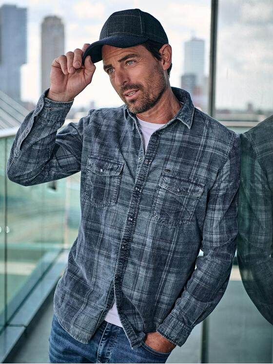 engbers Herren Langarm-Hemd kariert Petrolgruen 39209